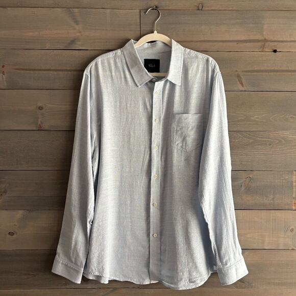 RAILS | Wyatt Oxford 100% Cotton Long Sleeve Shirt Color Tidal Etch XL - Picture 1 of 7